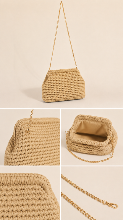 XL KNIT CLUTCH PURSE (IVORY)