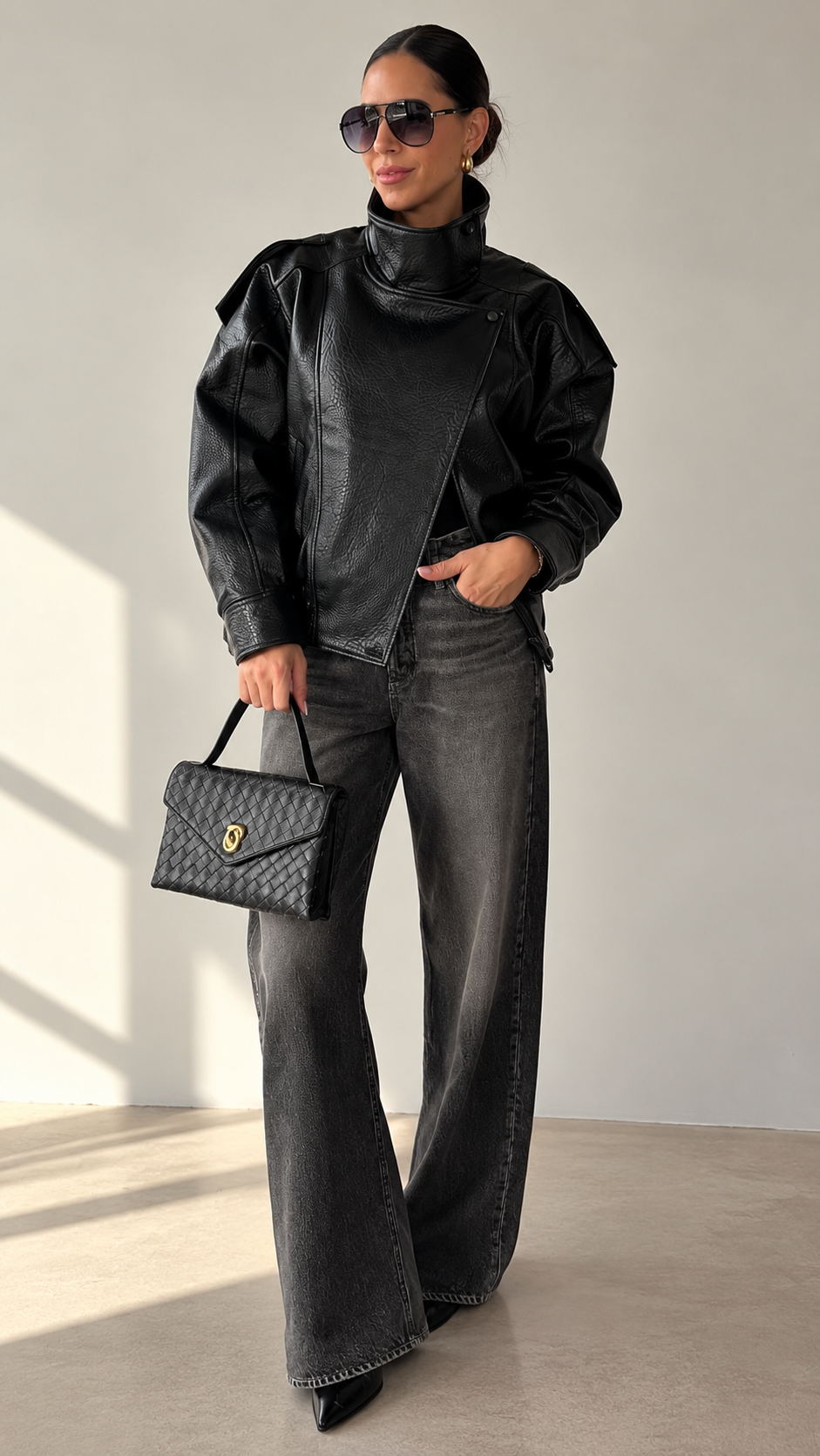 VANI L/S FAUX LEATHER JACKET PNT
