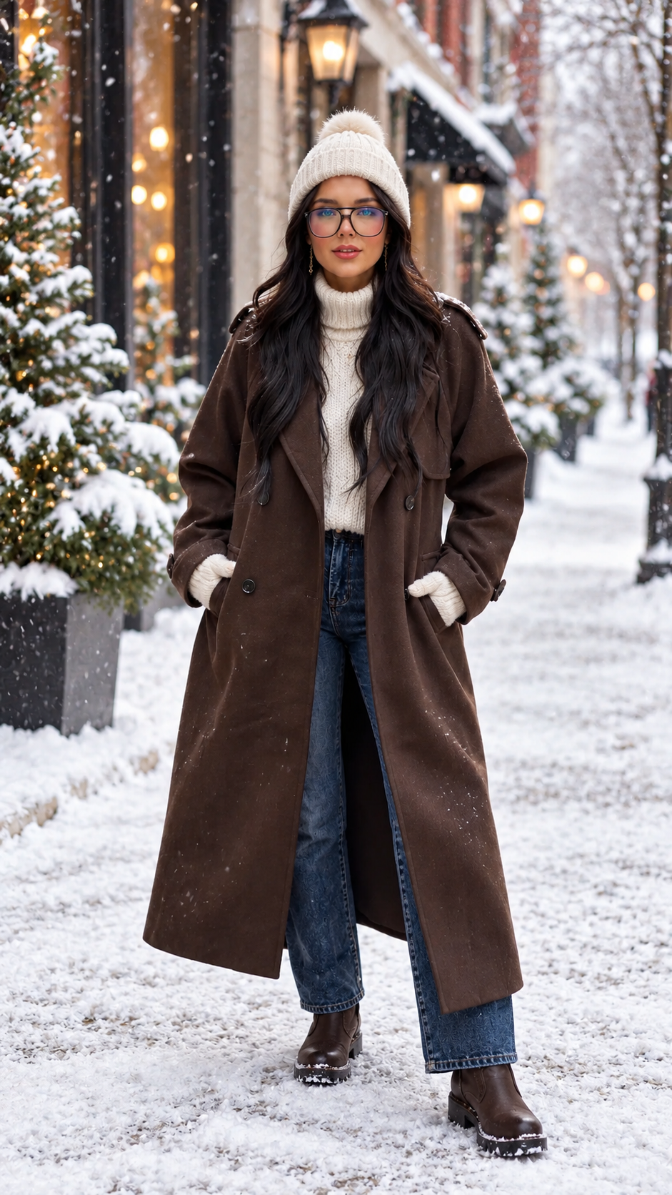 DEAR-TRILLION LONG BELT COAT (BROWN) | ONLY
