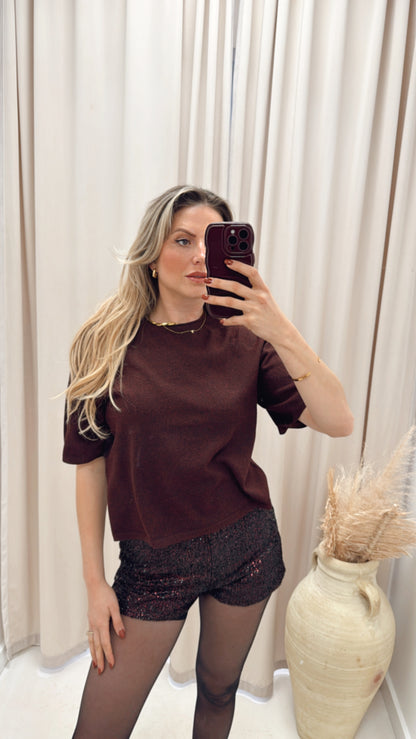 LOYAL KNIT T-SHIRT | ONLY (BURGUNDY)