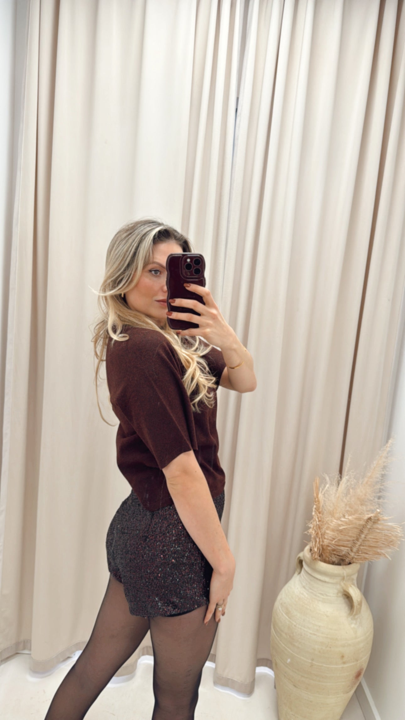 LOYAL KNIT T-SHIRT | ONLY (BURGUNDY)