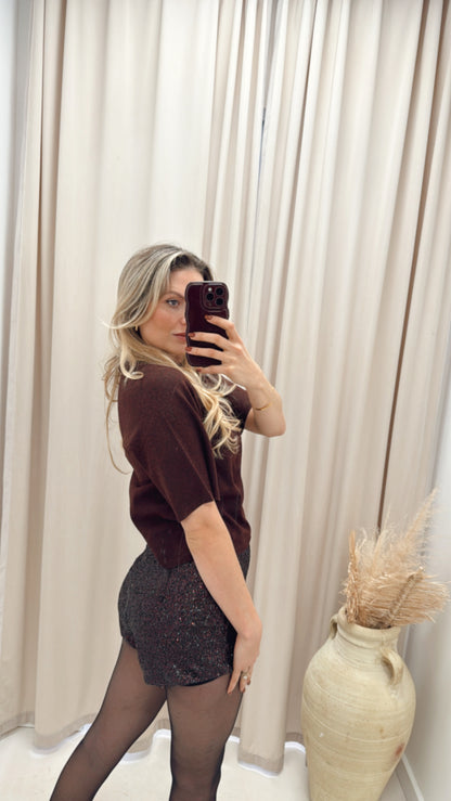 LOYAL KNIT T-SHIRT | ONLY (BURGUNDY)