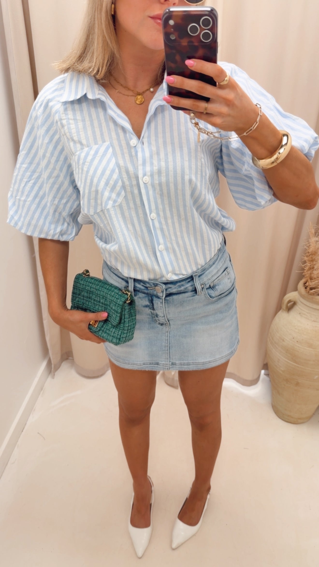 LIGH WASH HIGH RISE SKORT