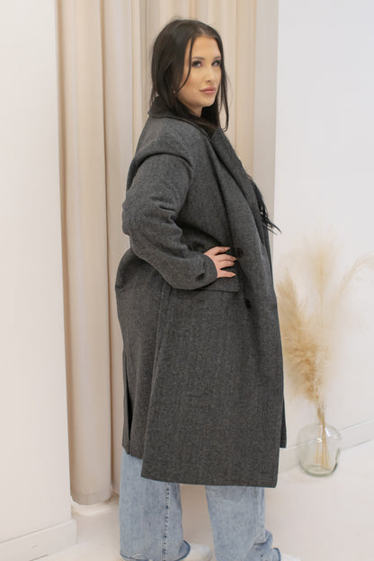 NEW LUCY PEA COAT (DARK GREY) | BRAND: ONLY
