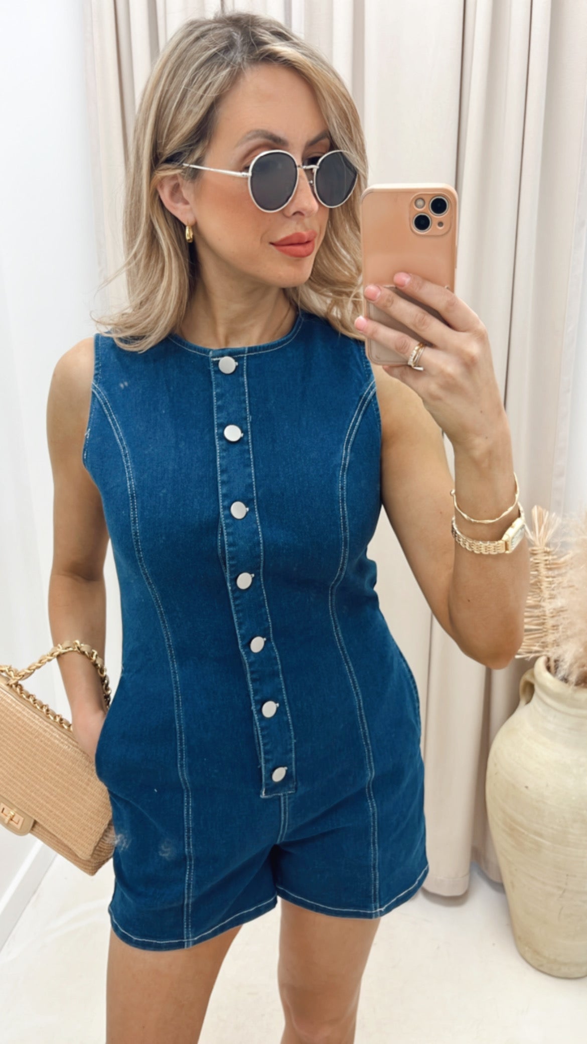 BRITNI DENIM ROMPER (HOT RESTOCK)