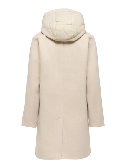 BLOOM HOOD COAT (IVORY) | ONLY