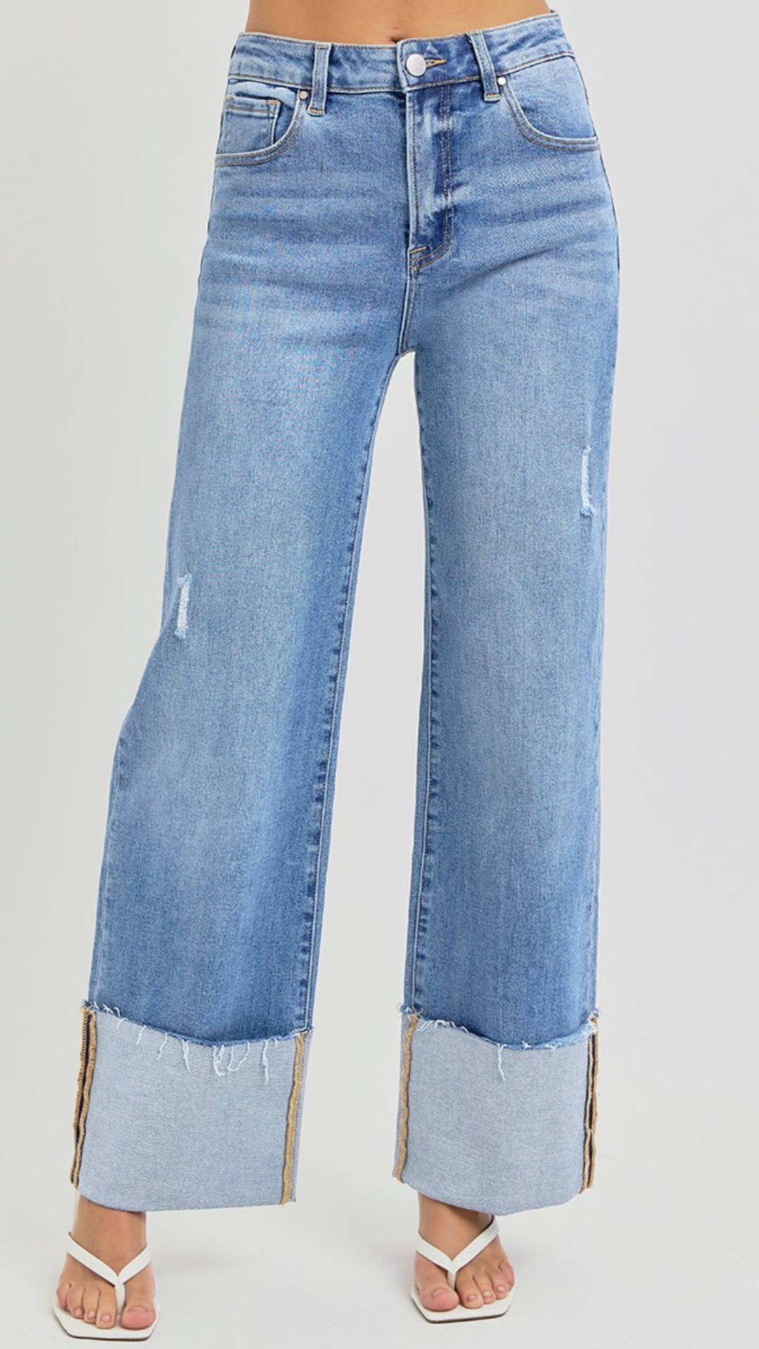 MARGOT HIGH RISE ANKLE WIDE CUFFED JEANS