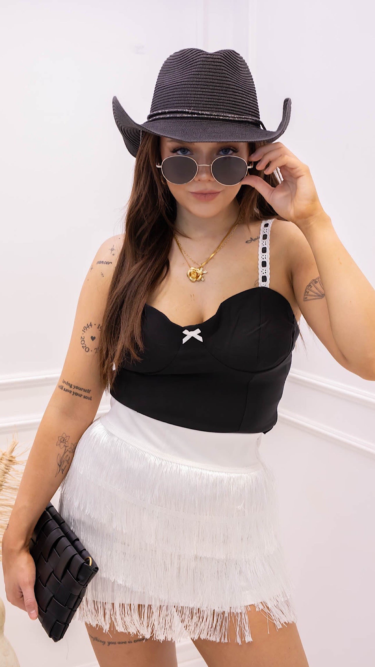 NEW BARDOT BUSTIER CROP (BLACK)