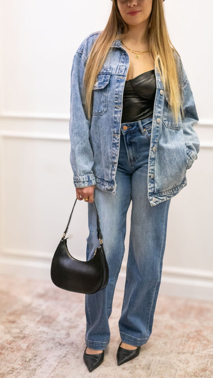 AMANDA OVERSIZED DENIM SHACKET- LIGHT (RISEN)