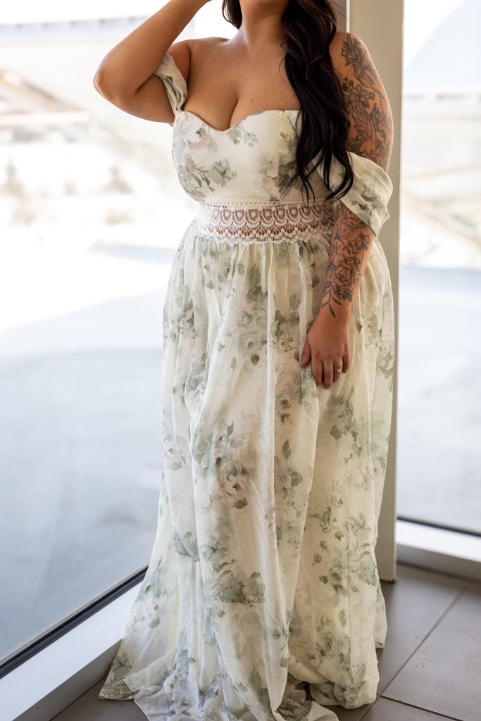 NEW MELBOURNE CHIFFON MAXI (SEAFOAM)