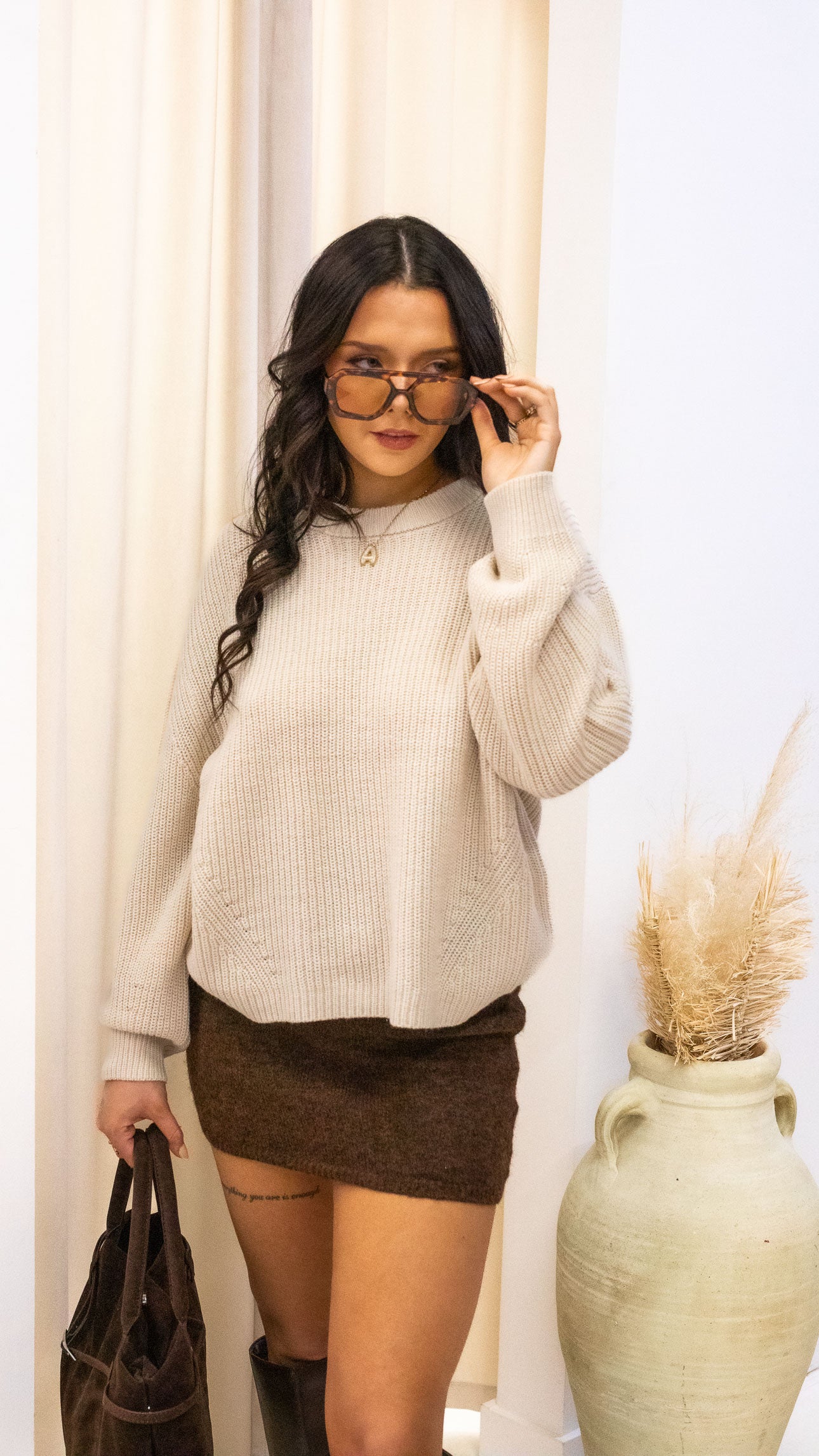 MILOUZ KNIT SWEATER (OATMEAL) | BEST SELLER