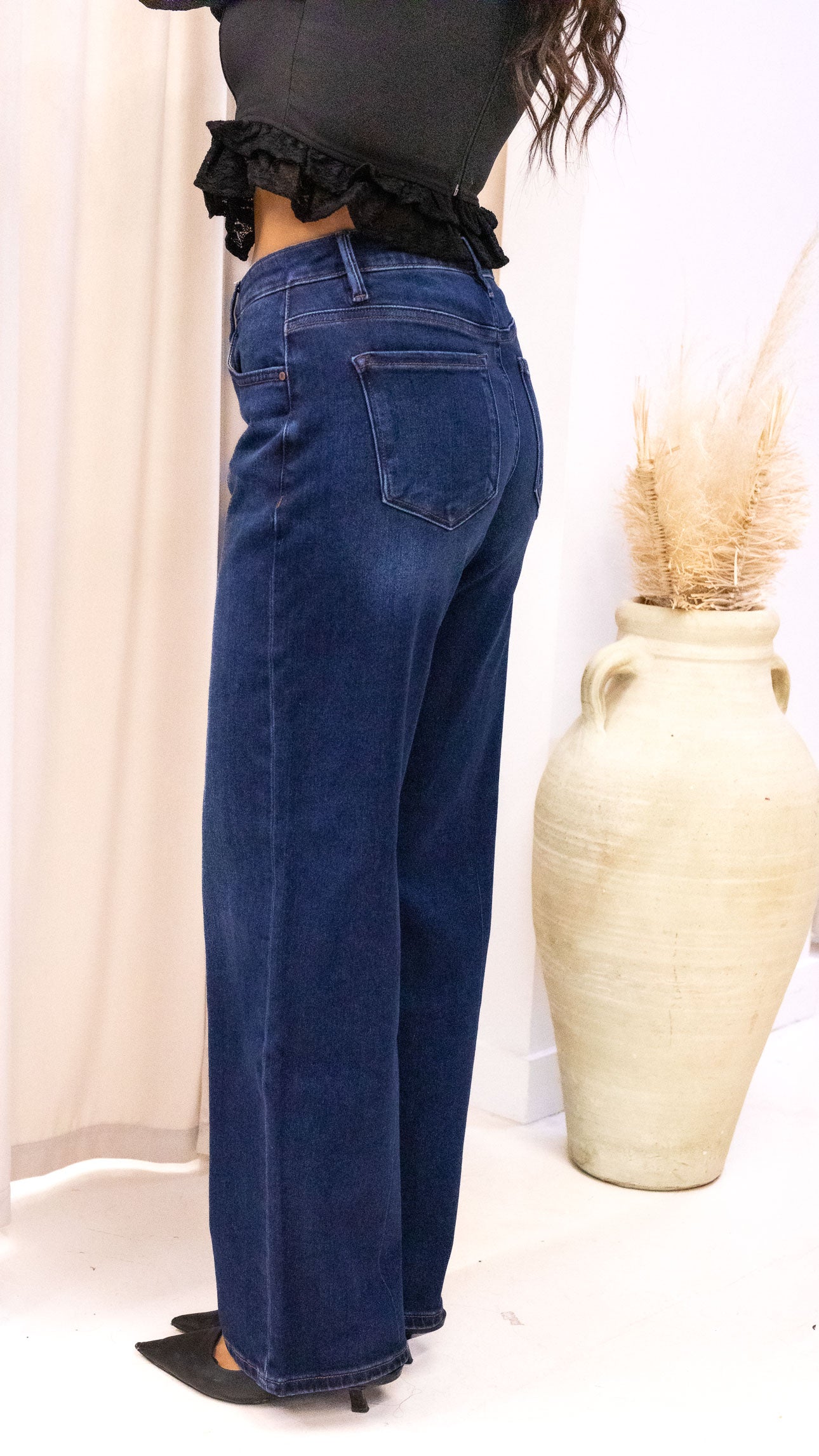 TONY WIDE LEG BAGGY DARK WASH JEAN (RISEN)