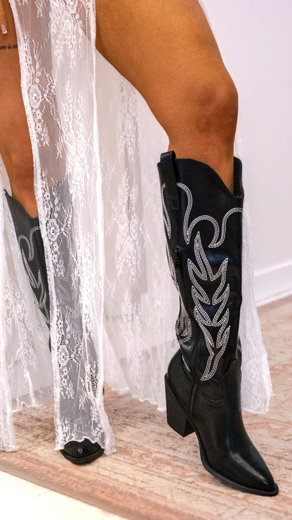 DARIAN COWBOY TALL BOOT (BLACK)