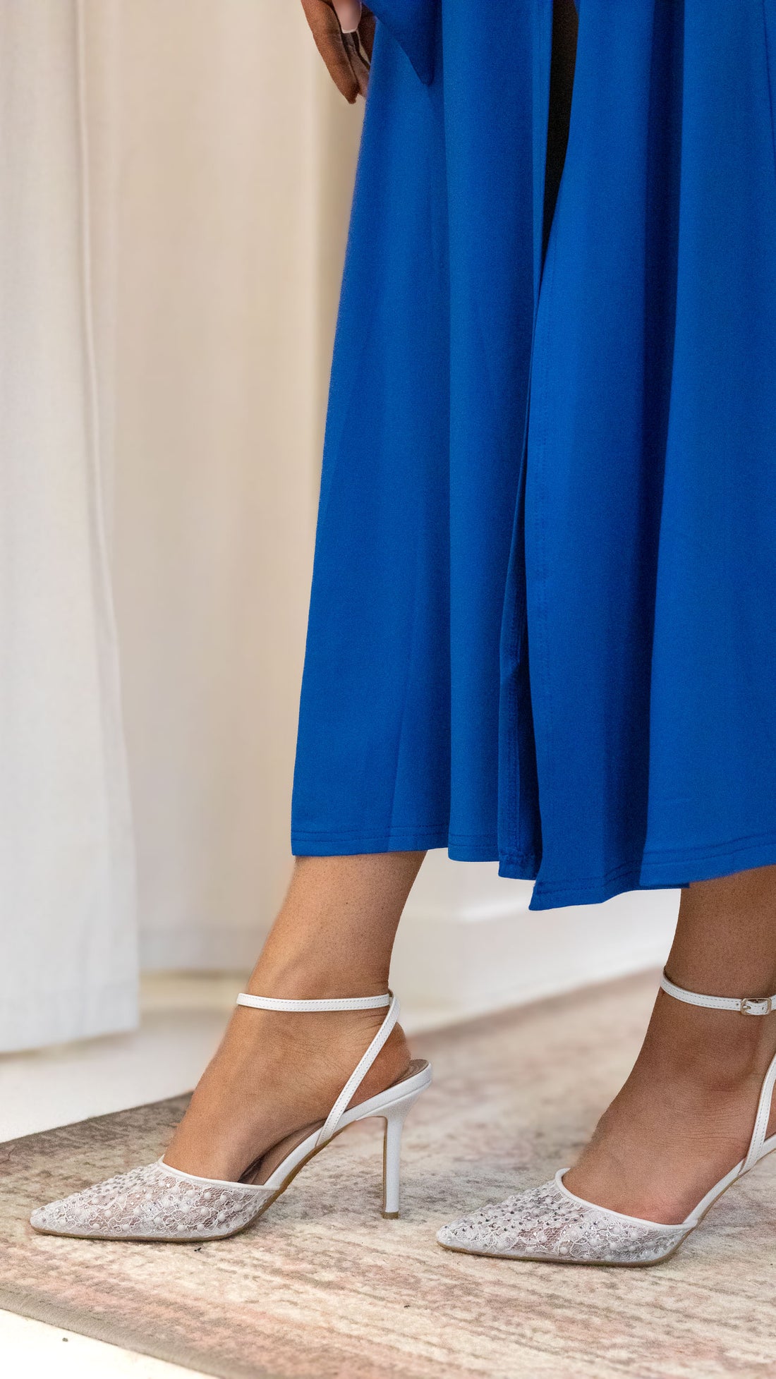 MORGAN LACE KITTEN HEEL | WHITE