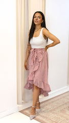 SLEEVELESS KNIT TOP STRIPED LONG DRESS