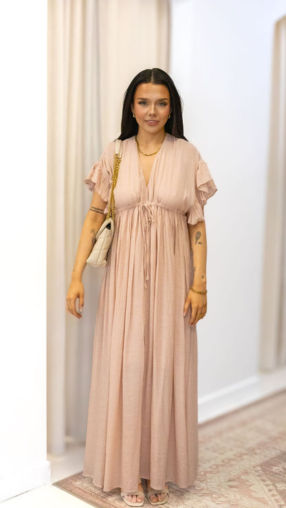 ROMANTIC BOHEMIAN FLOWY MAXI DRESS (BLUE &amp; PINK)