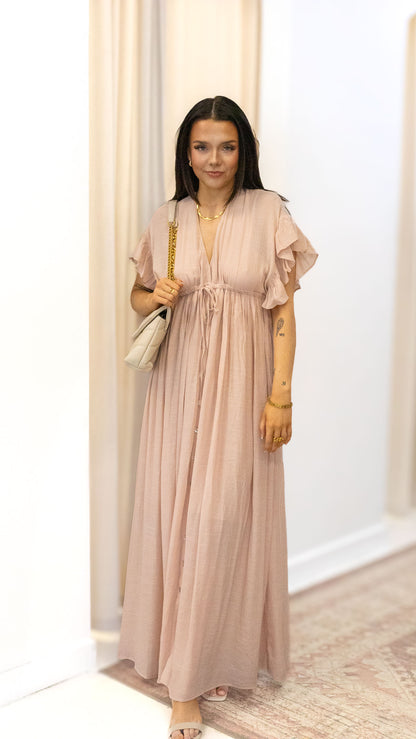 ROMANTIC BOHEMIAN FLOWY MAXI DRESS (BLUE &amp; PINK)