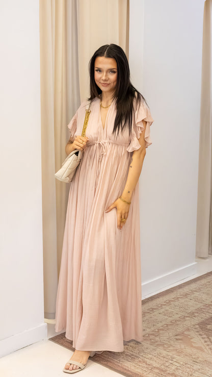 ROMANTIC BOHEMIAN FLOWY MAXI DRESS (BLUE &amp; PINK)