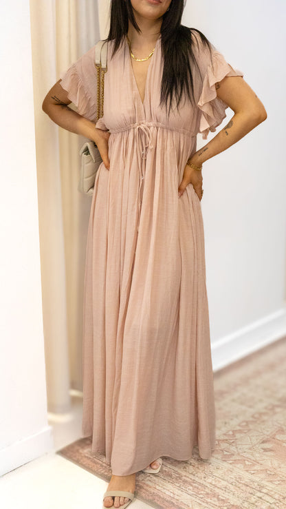 ROMANTIC BOHEMIAN FLOWY MAXI DRESS (BLUE &amp; PINK)