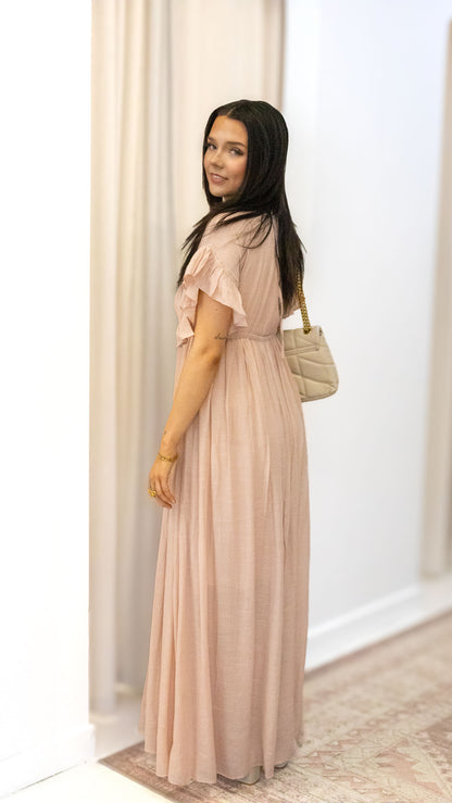 ROMANTIC BOHEMIAN FLOWY MAXI DRESS (BLUE &amp; PINK)