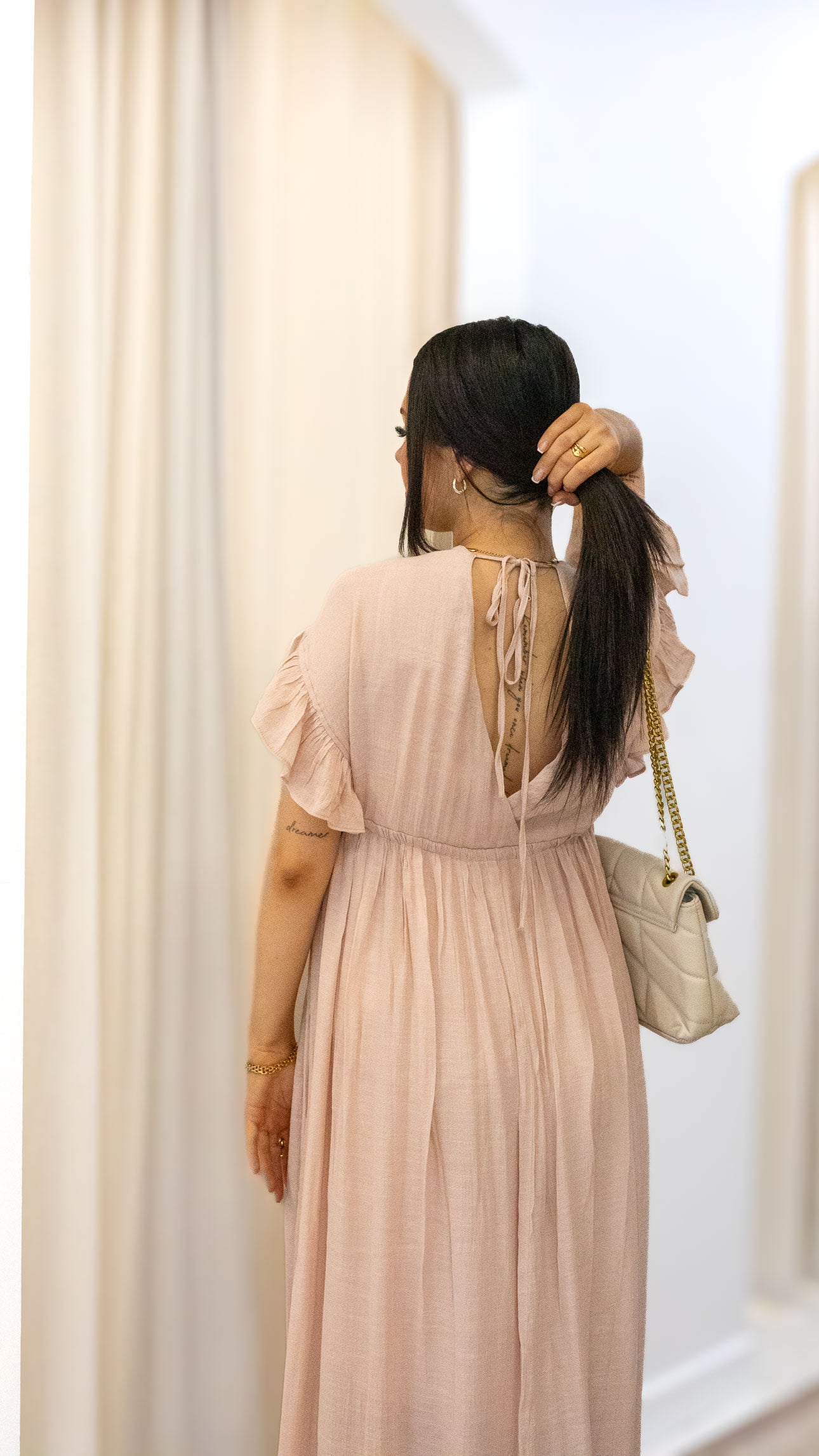 ROMANTIC BOHEMIAN FLOWY MAXI DRESS (BLUE &amp; PINK)