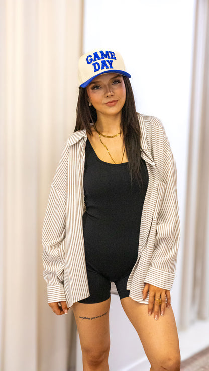 WOVEN STRIPE BUTTON DOWN SHIRTS