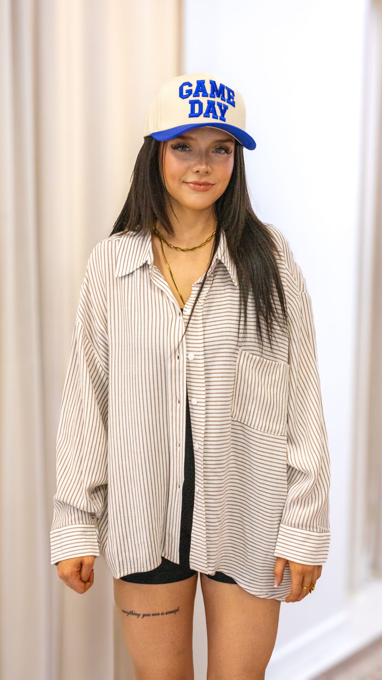 WOVEN STRIPE BUTTON DOWN SHIRTS