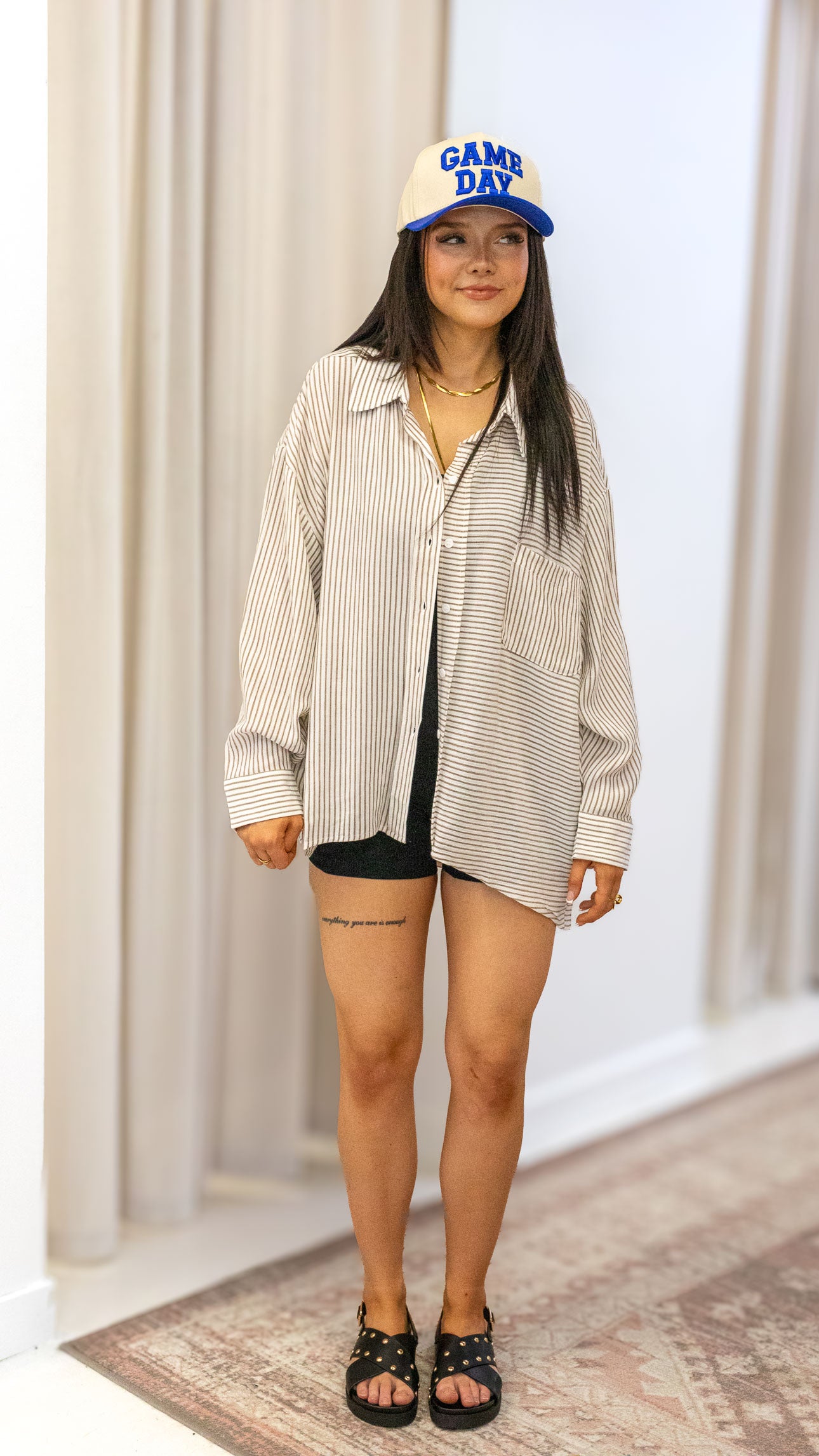 WOVEN STRIPE BUTTON DOWN SHIRTS