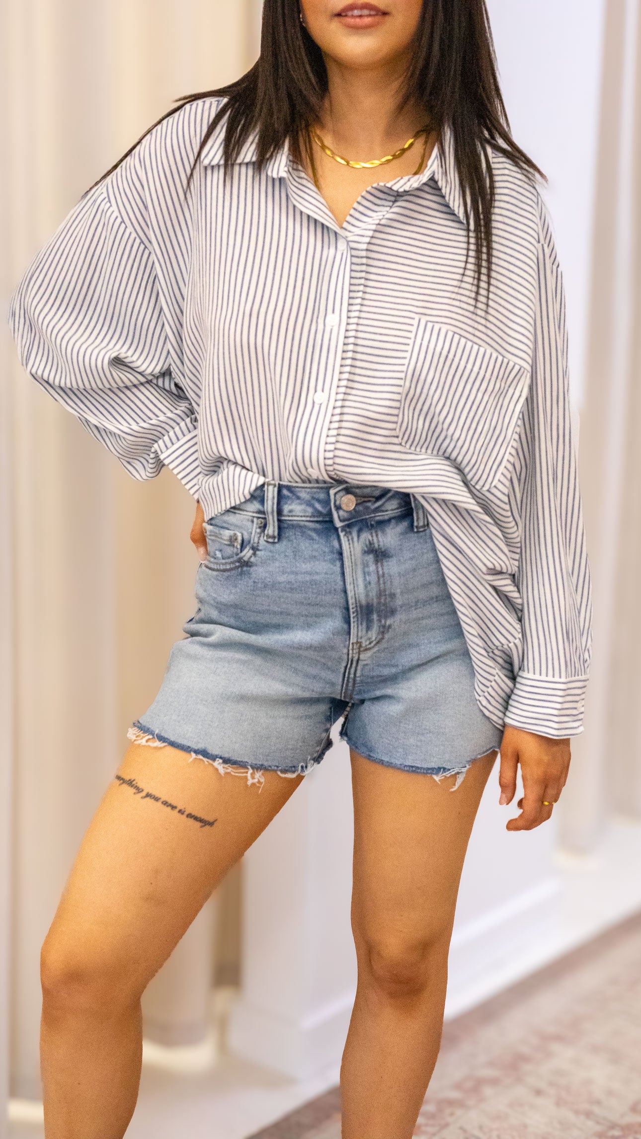 WOVEN STRIPE BUTTON DOWN SHIRTS