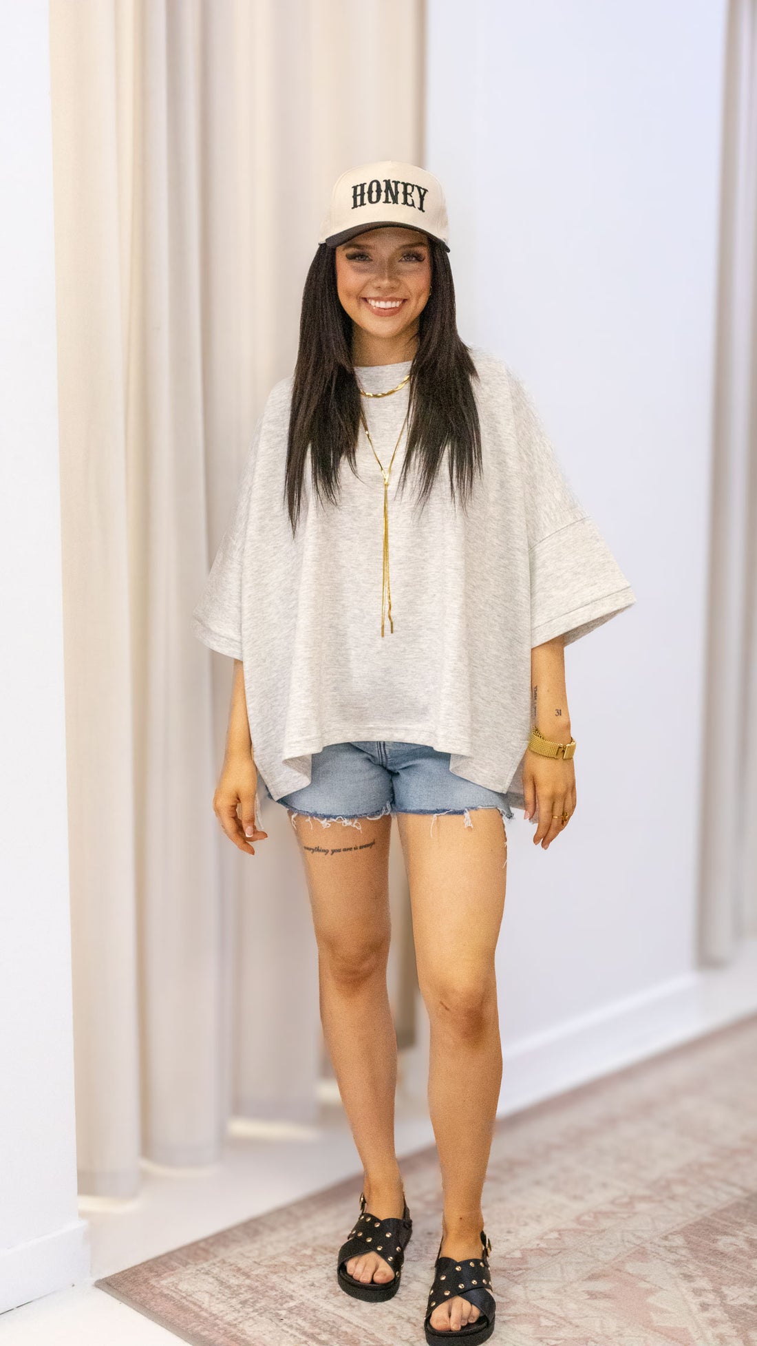 SCUBA ROUND NECK TOP WITH SIDE SLITS