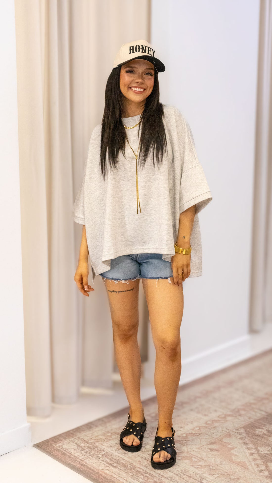 SCUBA ROUND NECK TOP WITH SIDE SLITS