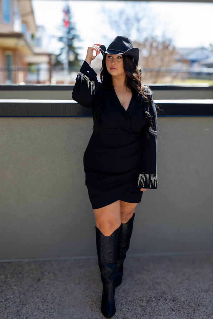 NEW MASON MINI FRINGE DRESS (CURVY)