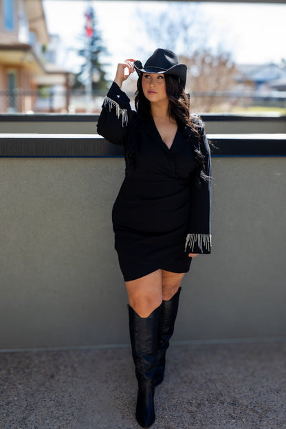 NEW MASON MINI FRINGE DRESS (CURVY)