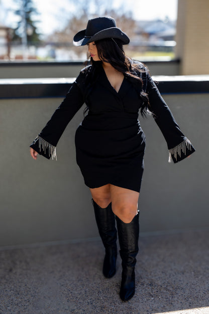 NEW MASON MINI FRINGE DRESS (CURVY)