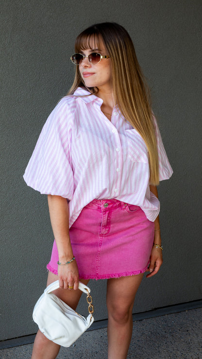 CARO STRIPED BLOUSE (PINK)
