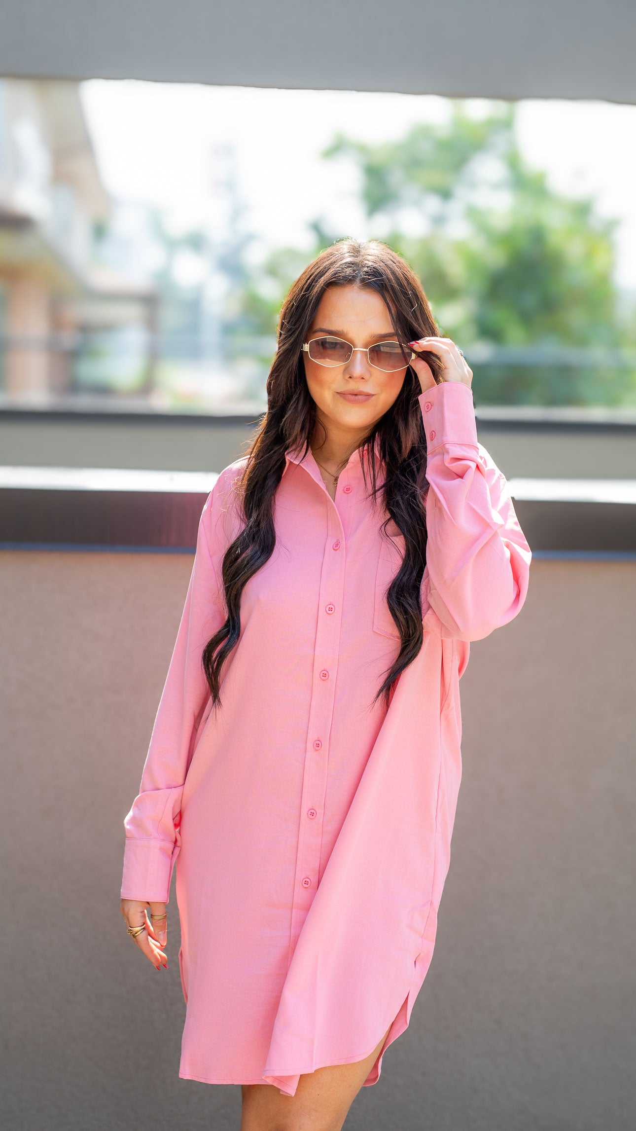 MUST HAVE SHIRT DRESS BLOUSE (PINK)