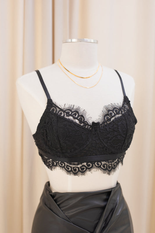 NEW CLARA LACE BRALETTE (BLACK)