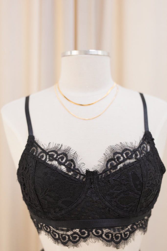 NEW CLARA LACE BRALETTE (BLACK)