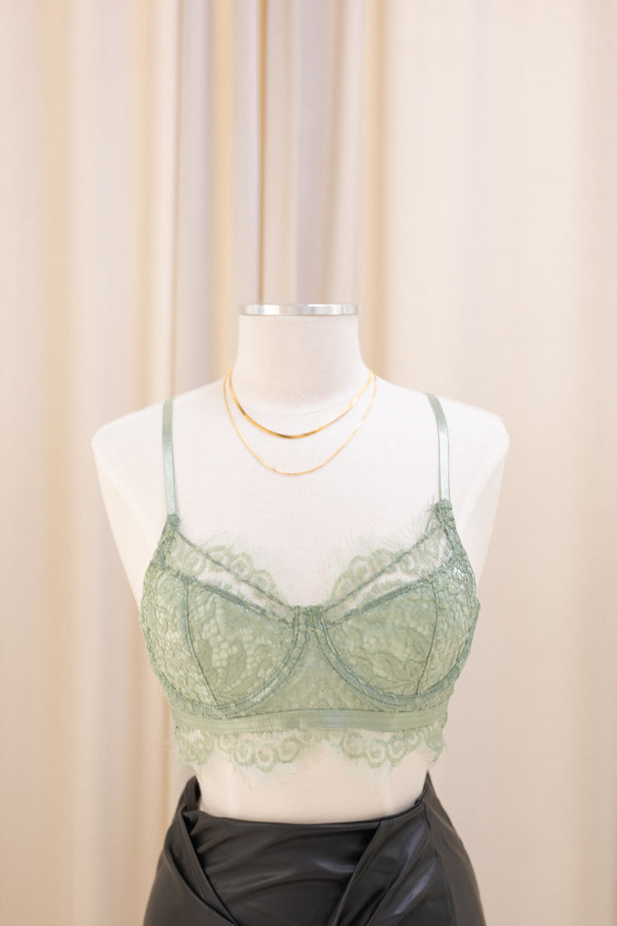 NEW CLARA LACE BRALETTE (SAGE)