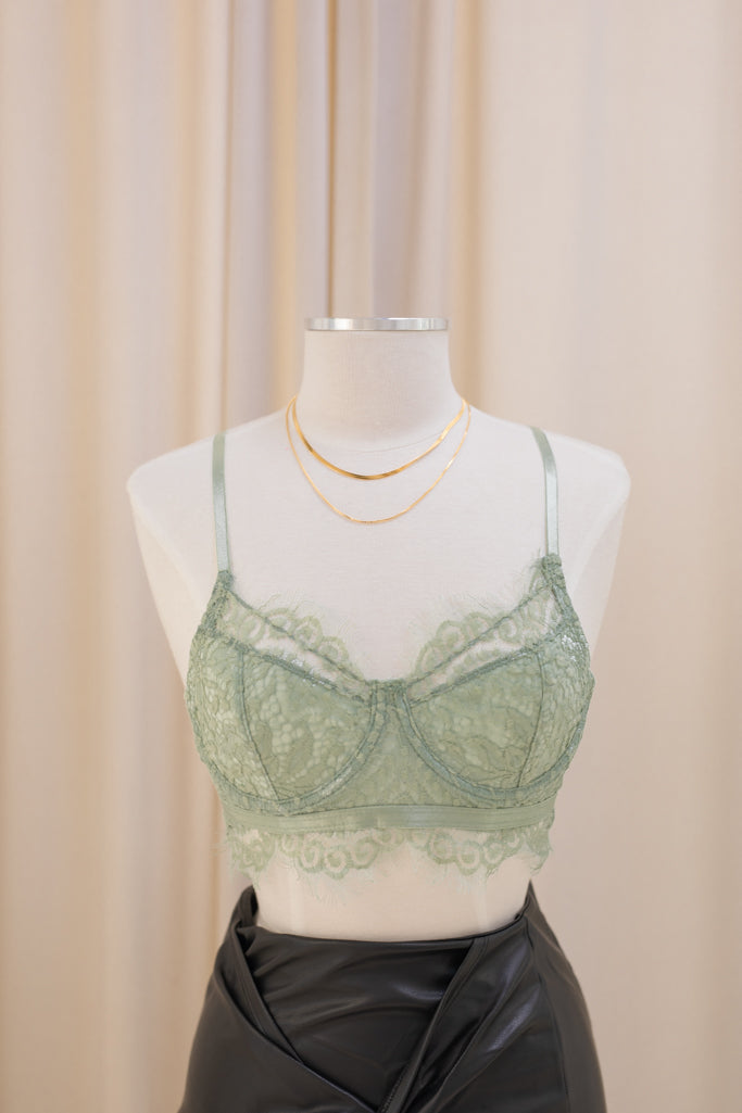 NEW CLARA LACE BRALETTE (SAGE)