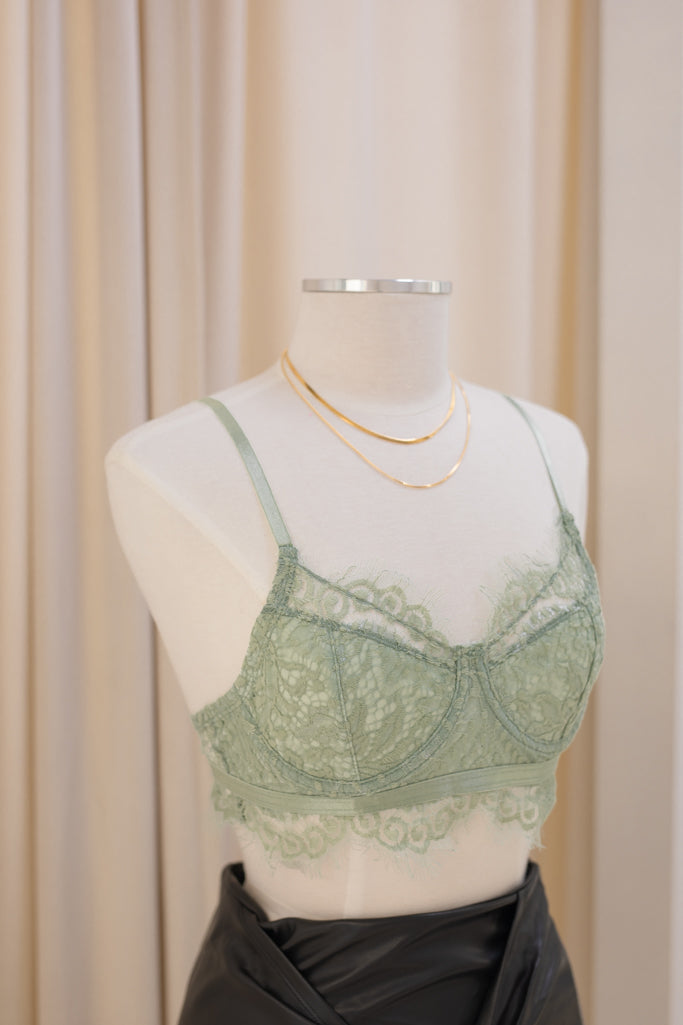 NEW CLARA LACE BRALETTE (SAGE)