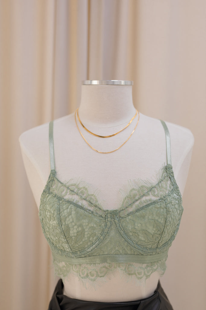 NEW CLARA LACE BRALETTE (SAGE)