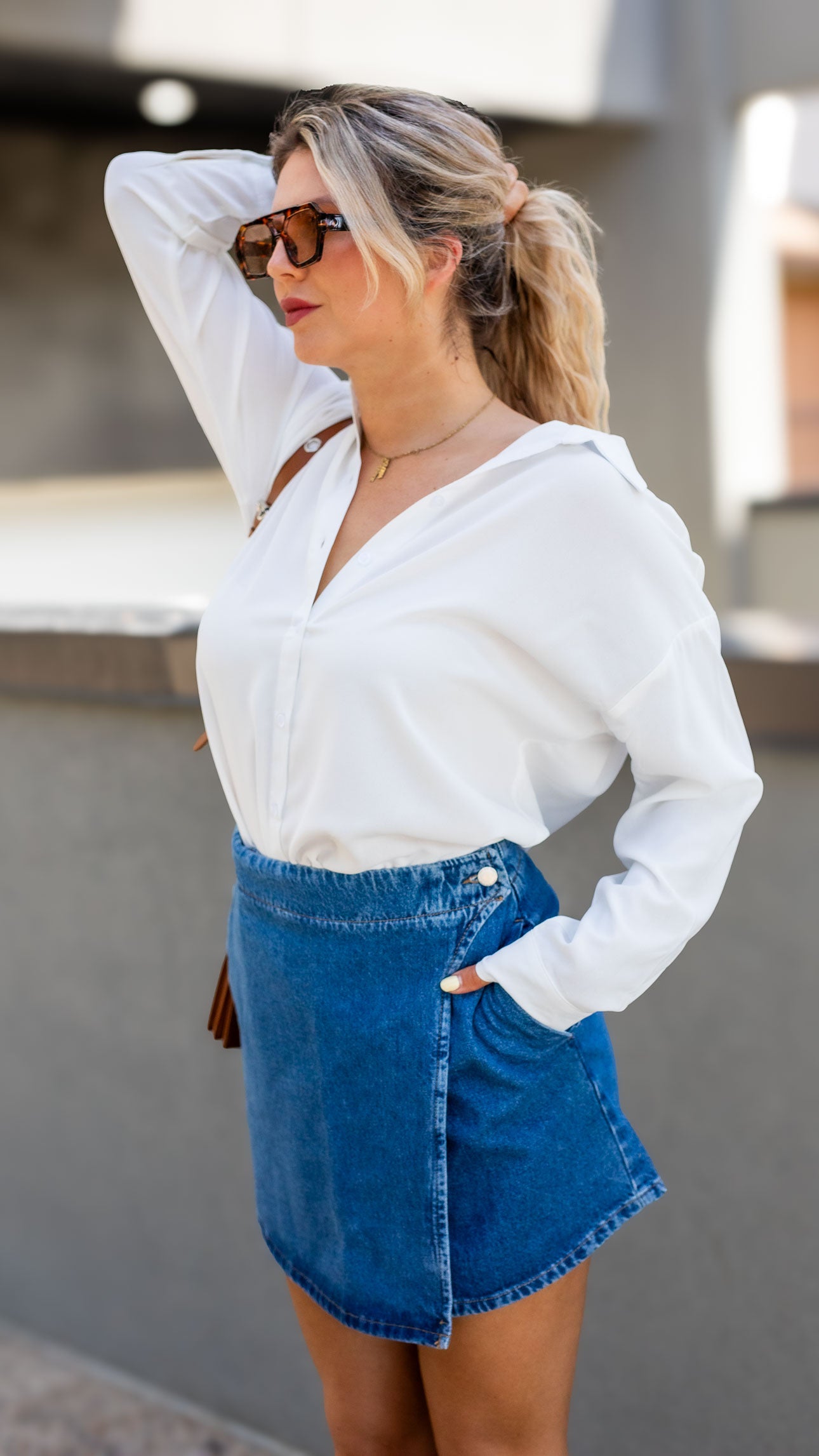 THEA WRAP SKORT DENIM | ONLY