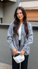 MALVA DENIM SHACKET COAT (GREY) | ONLY