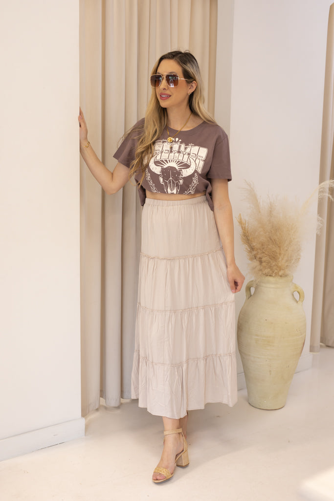 NEW SHANIA TIERED  MAXI SKIRT