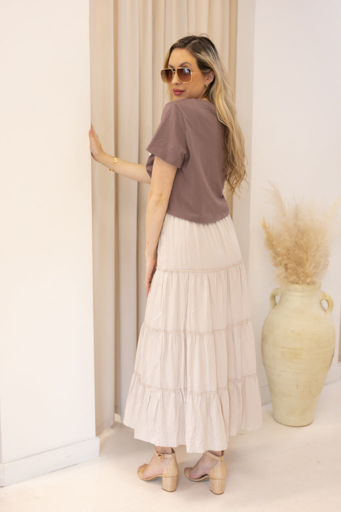 NEW SHANIA TIERED  MAXI SKIRT