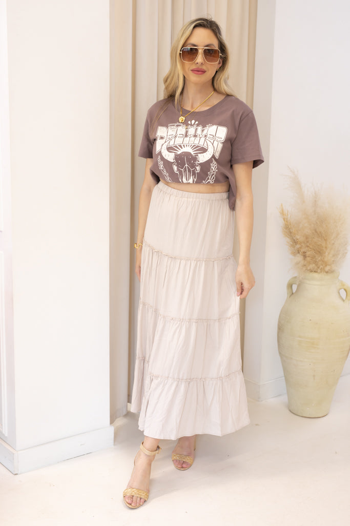 NEW SHANIA TIERED  MAXI SKIRT