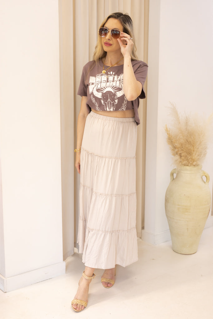 NEW SHANIA TIERED  MAXI SKIRT