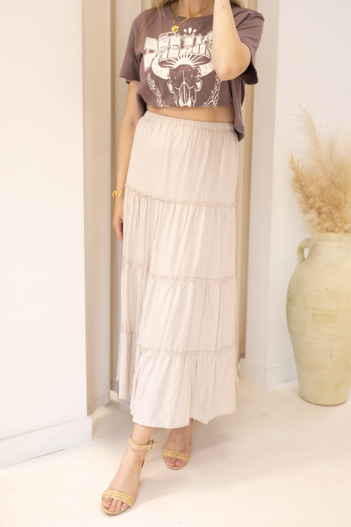 NEW SHANIA TIERED  MAXI SKIRT