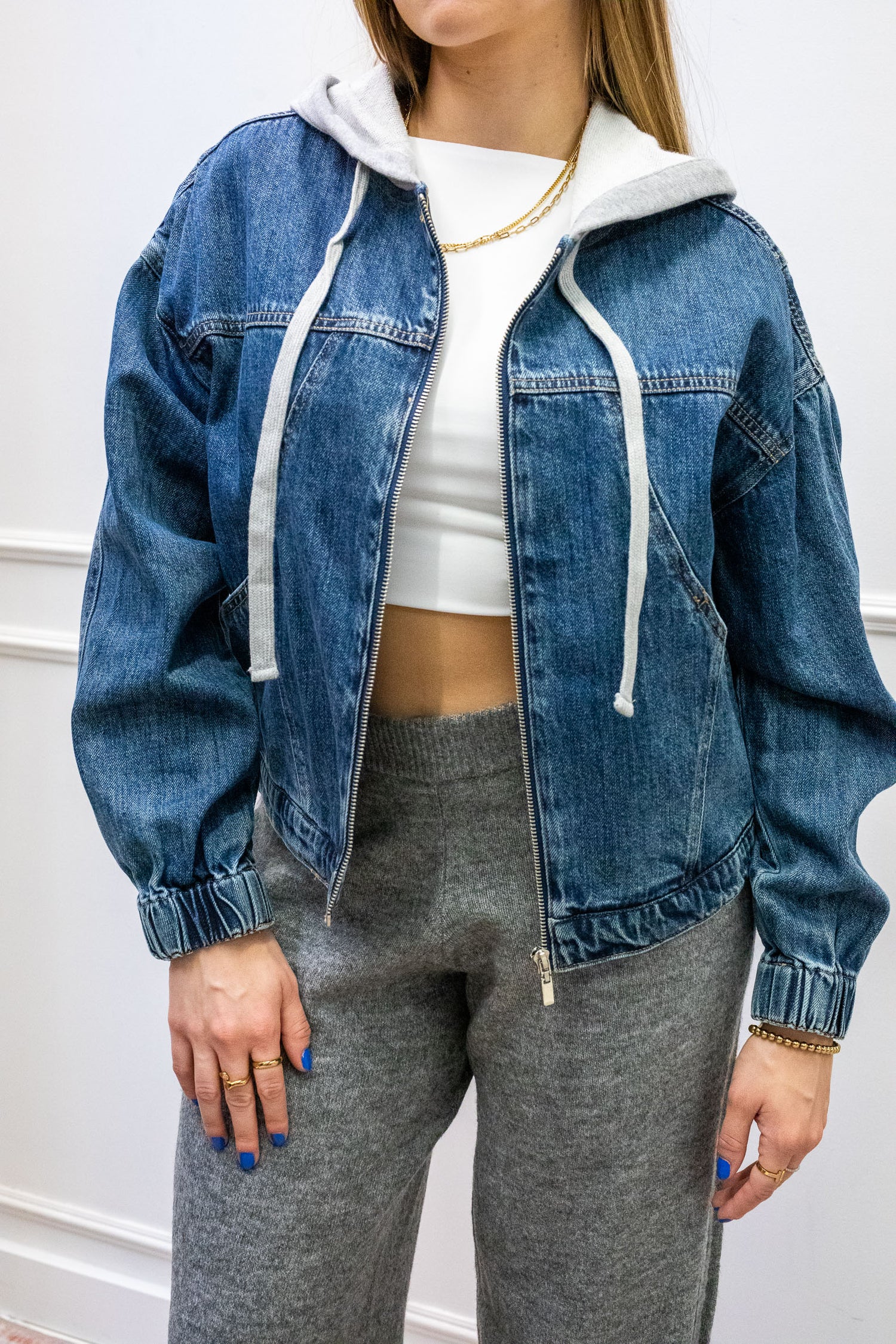 LANABELL DENIM HOODED JACKET